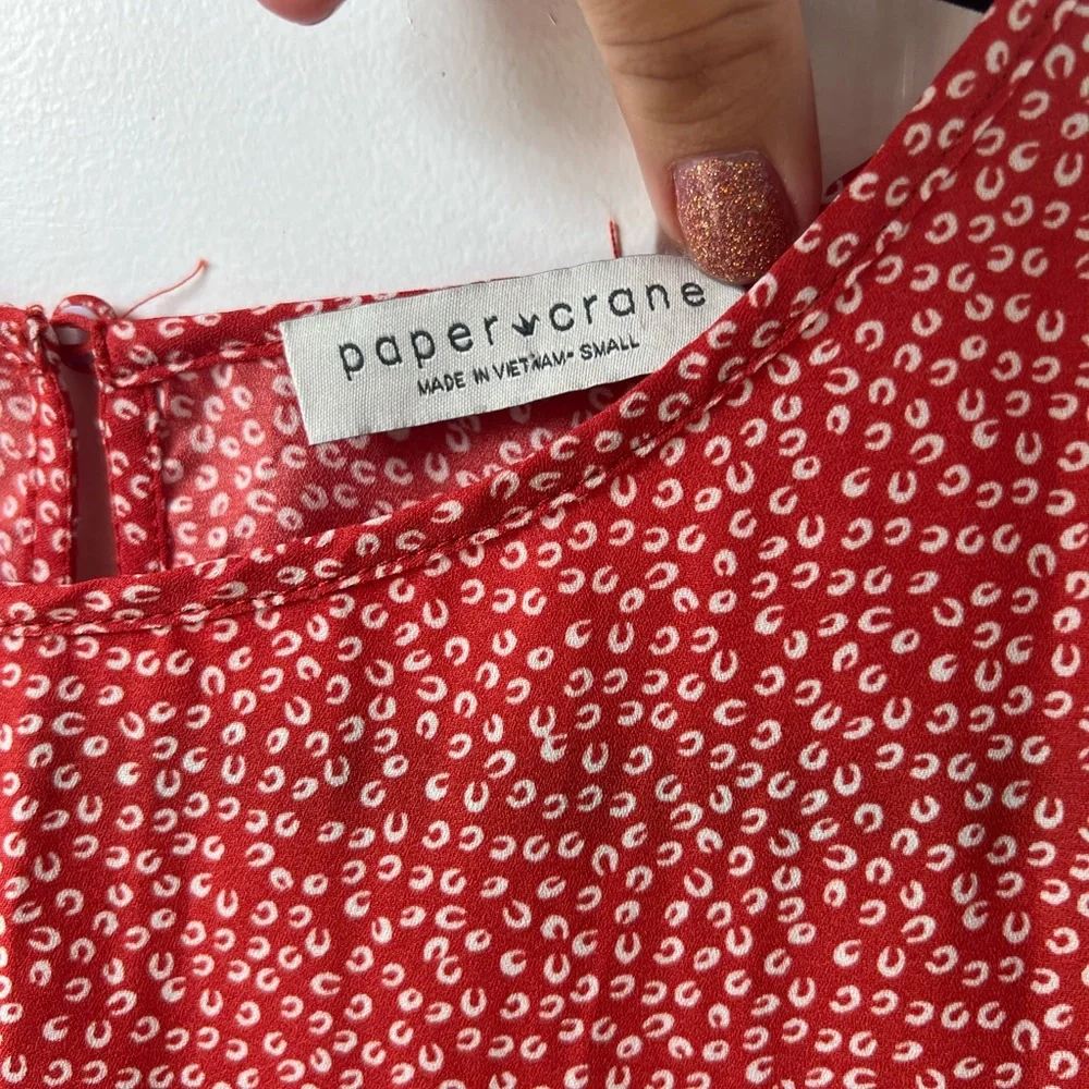 Paper Crane Red Patterned Blouse - Picture 2 of 2